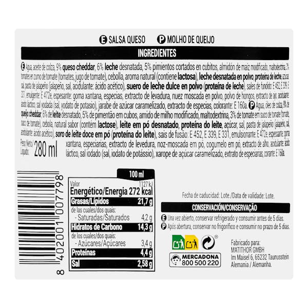 Salsa de Queso Hacendado