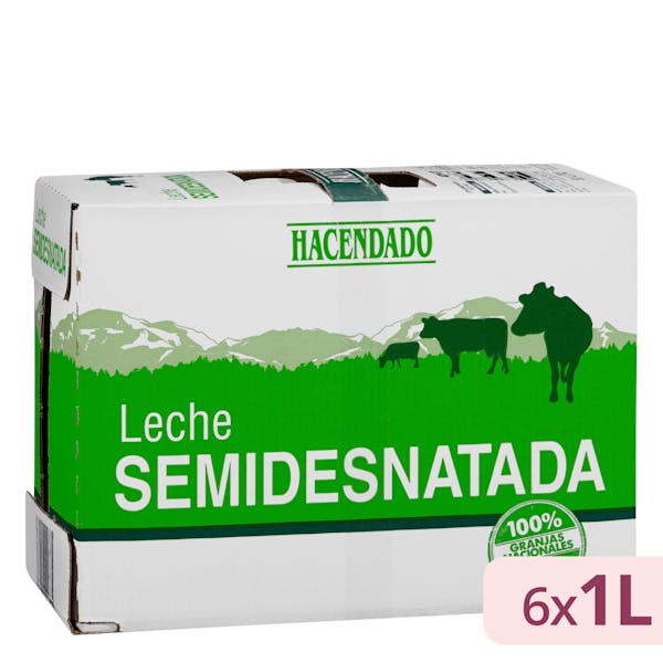 Leche semidesnatada Hacendado