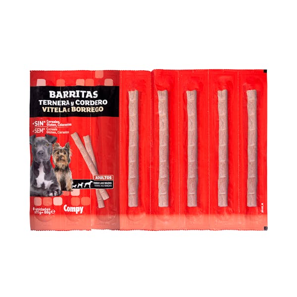 Snack barritas perro adulto de ternera y cordero Compy