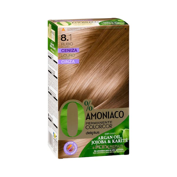 Coloración permanente 8.1 rubio claro ceniza Deliplus 0% amoníaco