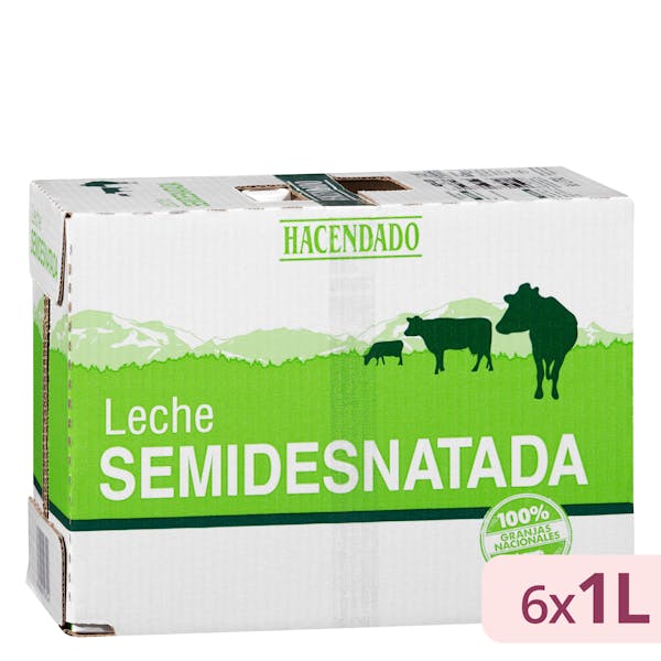 Leche semidesnatada Hacendado 6 l. en Mercadona