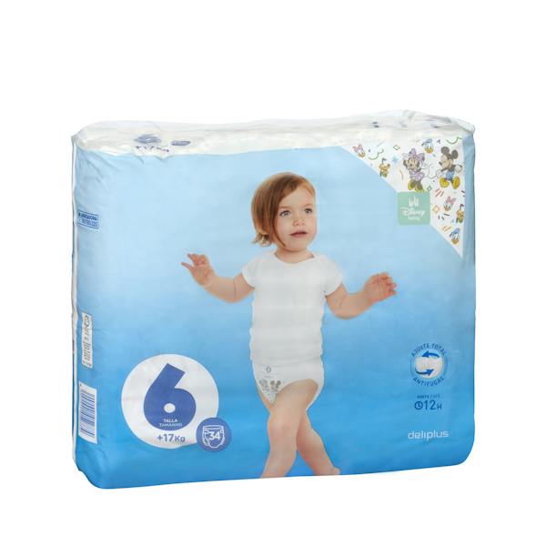 Imagen de Pañales bebé talla 6 Deliplus de +17 kg