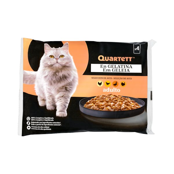Imagen de Gelatina gato adulto selección de aves Quartett