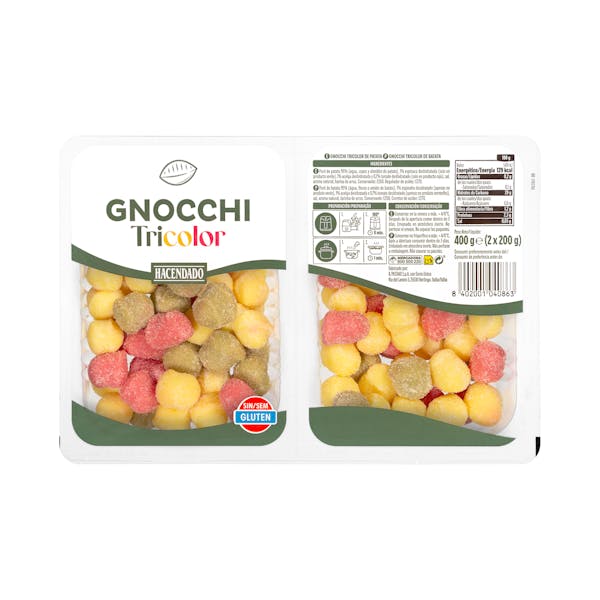 Pasta fresca gnocchi tricolor Hacendado
