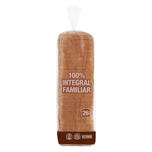 Pan de molde 100% integral familiar Hacendado