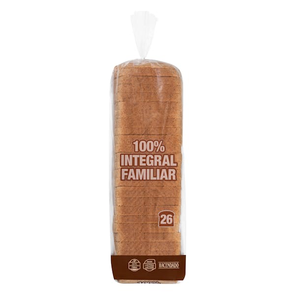 Pan de molde 100% integral familiar Hacendado