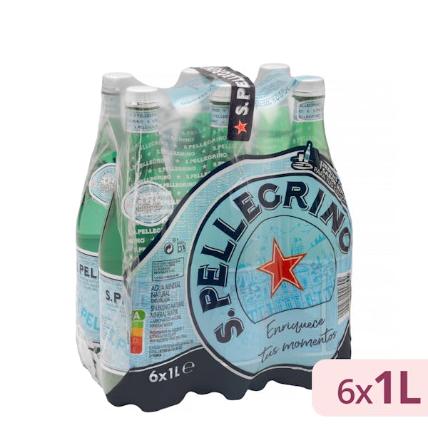 Agua mineral con gas grande San Pellegrino