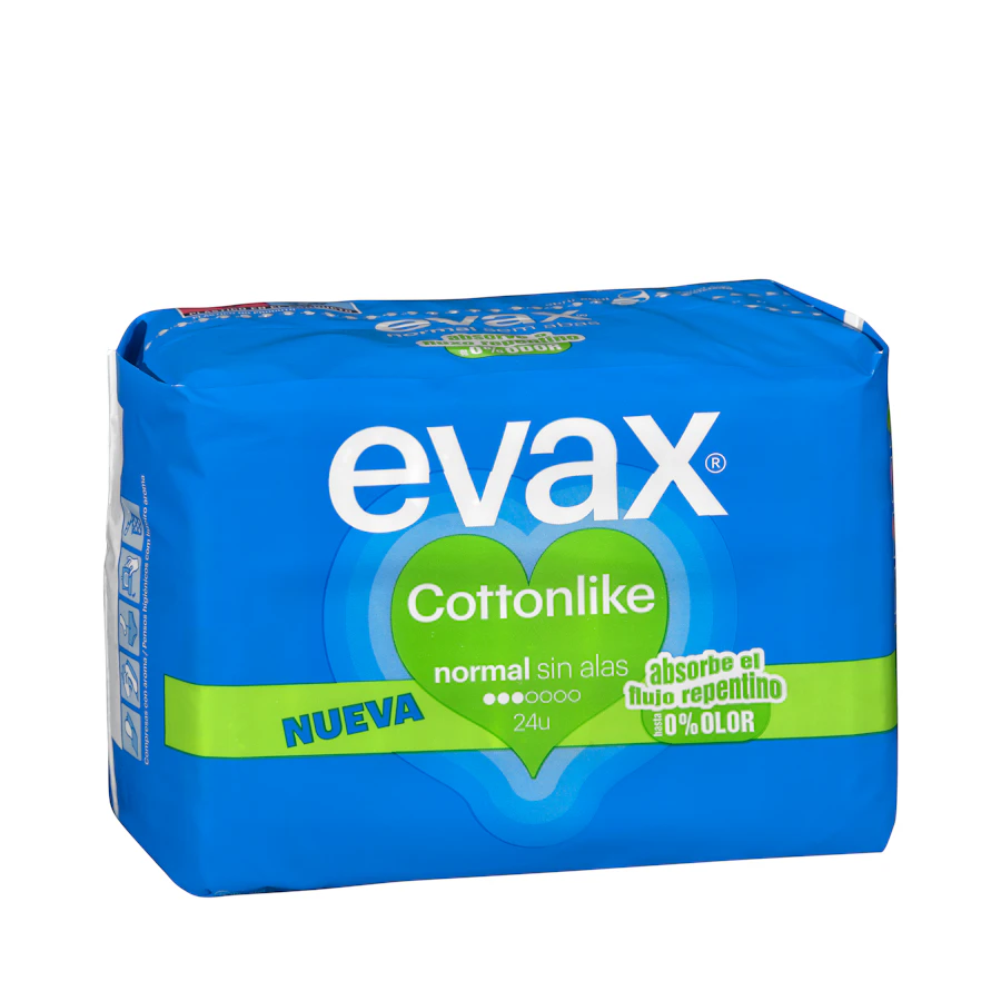 Compresa normal Evax Cottonlike sin alas – Mercadona – صورة المنتج