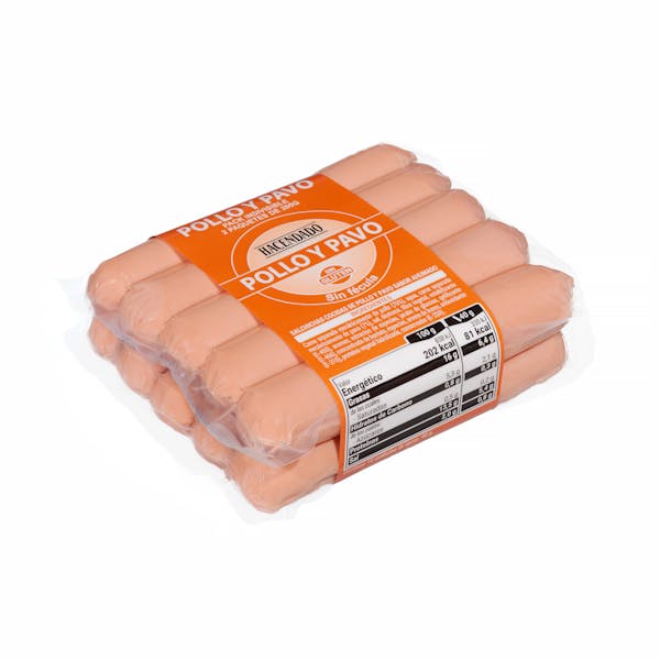 Imagen de Salchichas cocidas Hacendado de pollo y pavo sabor ahumado