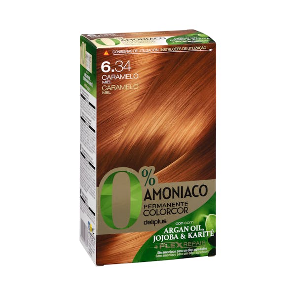 Coloración permanente 6.34 caramelo miel Deliplus 0% amoníaco