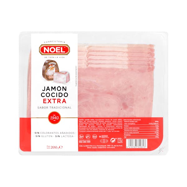 Jamón cocido extra Noel lonchas