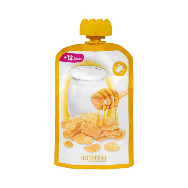 Postre lácteo infantil de cereales y miel Hacendado +12 meses