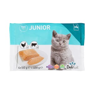 Paté gato júnior Delikuit con pollo y ternera