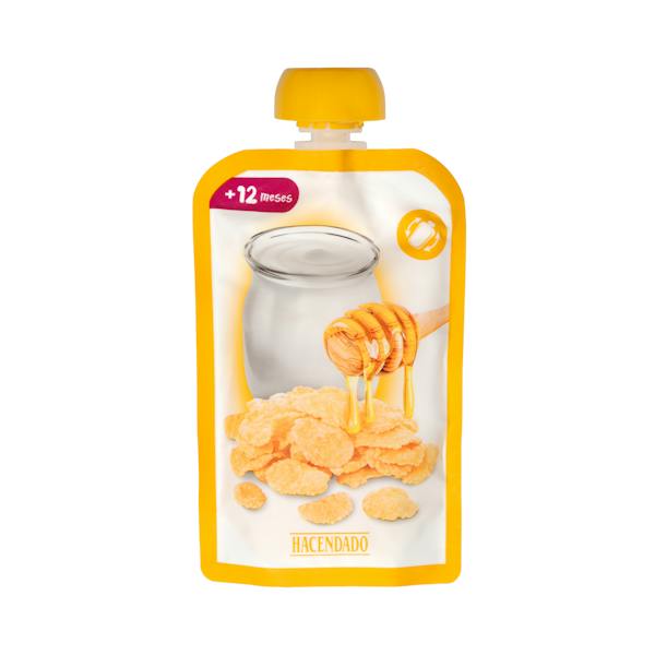 Imagen de Bolsita postre lácteo cereales y miel Hacendado +12 meses