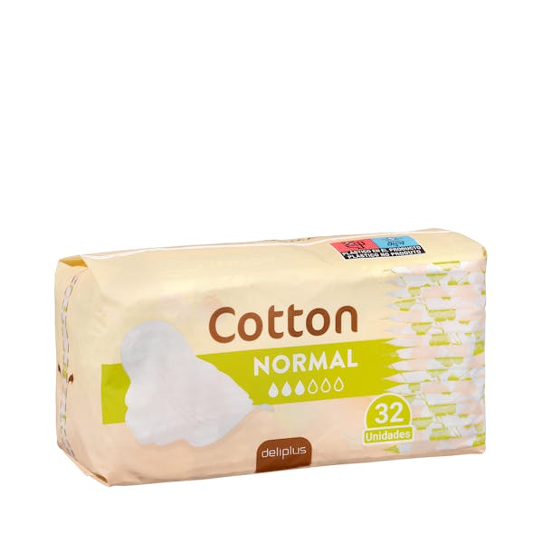 Compresa con alas normal Deliplus Cotton