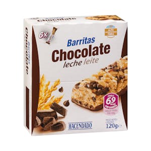 Barritas de cereales Hacendado chocolate con leche