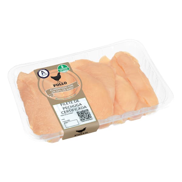 Imagen de Filetes pechuga de pollo certificado alimentado con un 50% de maíz