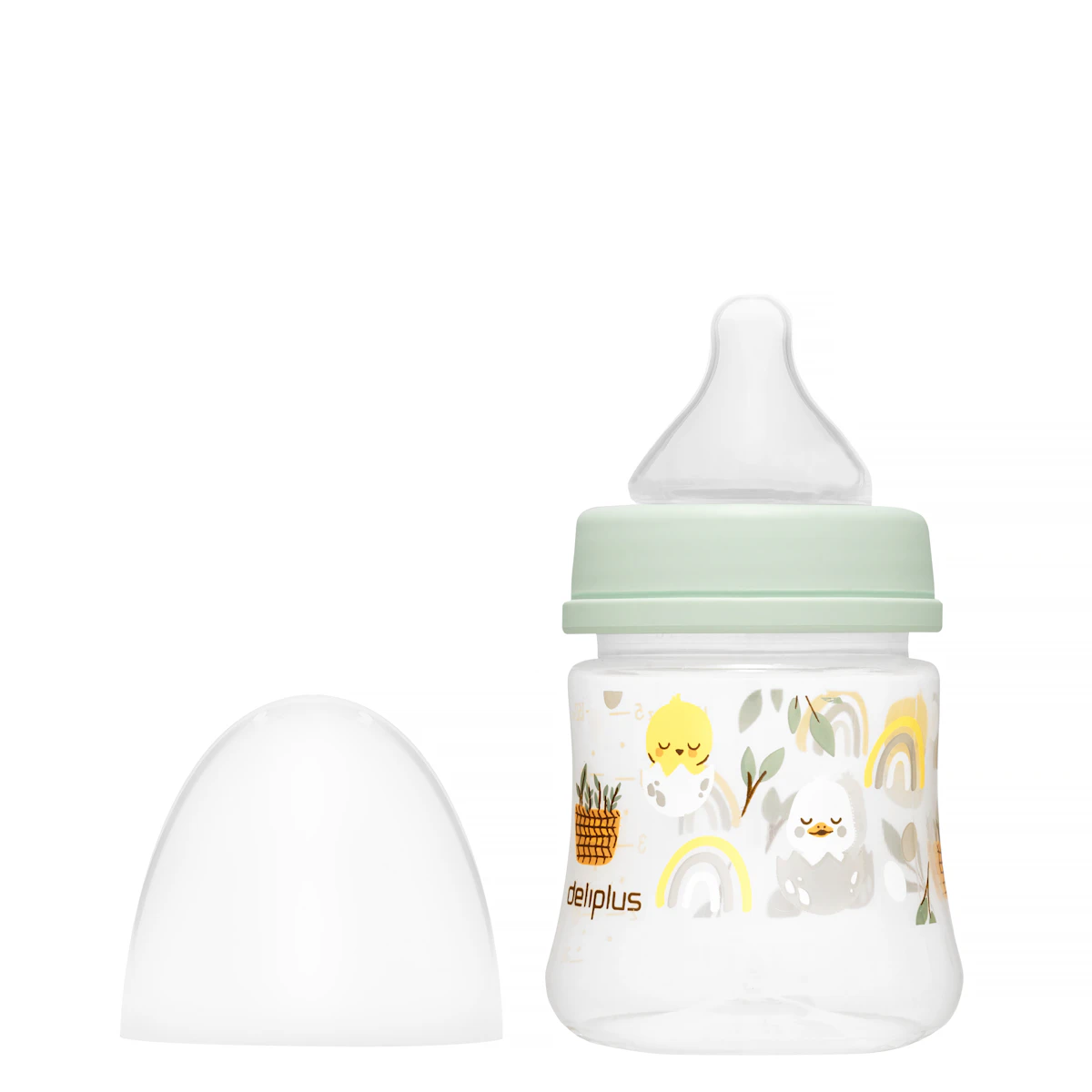 Biberón 150 ml tetina silicona flujo lento Deliplus +0 meses – Mercadona – صورة إعلانية للمنتج