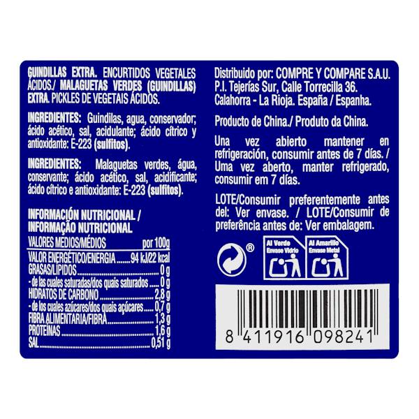 Etiqueta / ingredientes