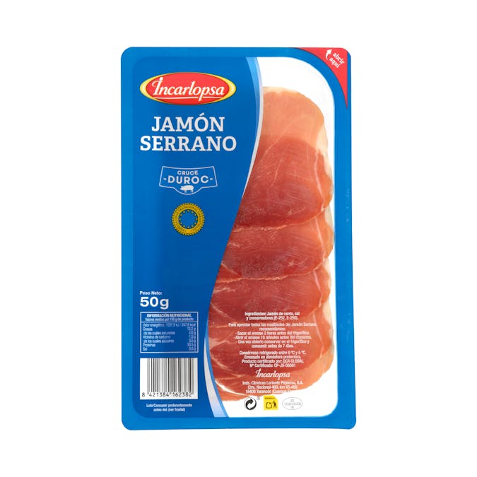 Jamón serrano Incarlopsa lonchas