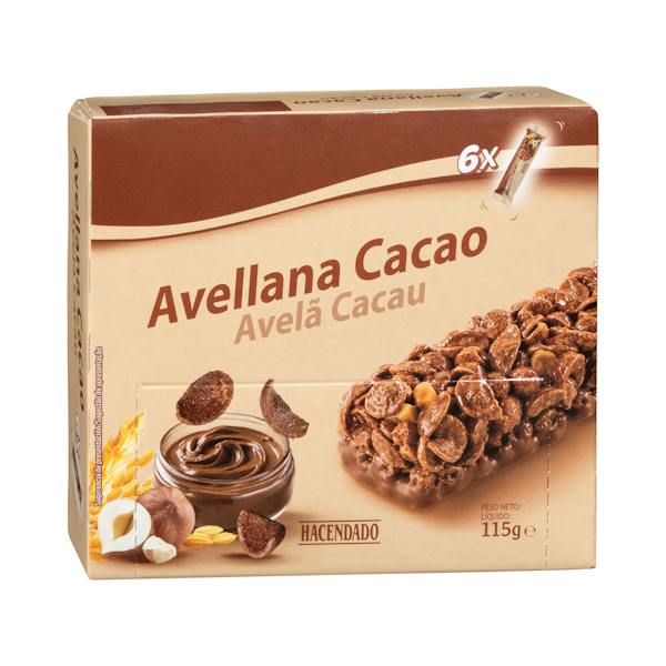 Barritas de cereales avellana y cacao Hacendado