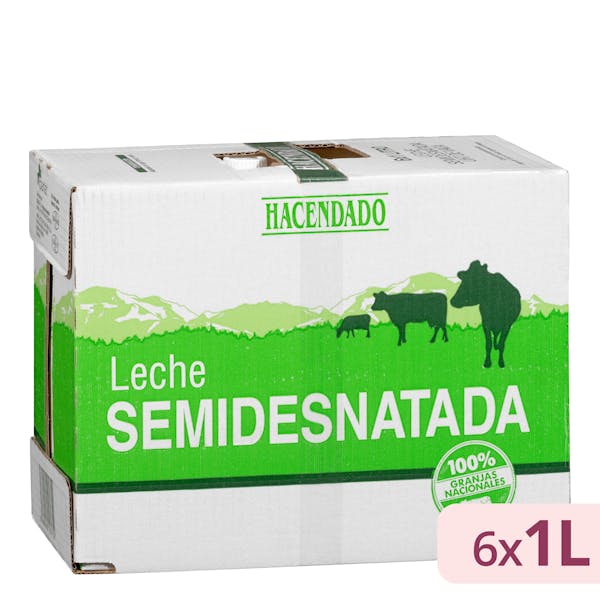 Leche semidesnatada Hacendado 6 l. en Mercadona