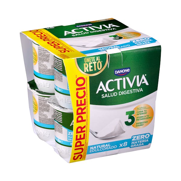 Bífidus desnatado natural edulcorado Activia zero m.g.