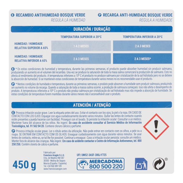 Recambio antihumedad con aromas cítricos Bosque Verde