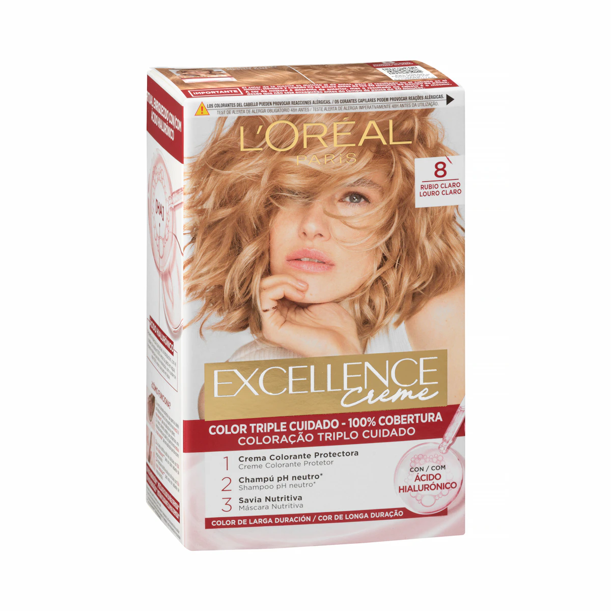 Coloración permanente 8 rubio claro Excellence Creme – Mercadona – صورة إعلانية للمنتج