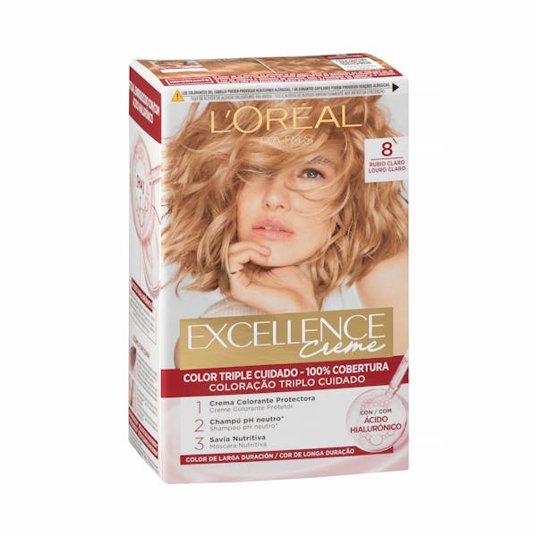 Imagen de Coloración permanente 8 rubio claro Excellence Creme