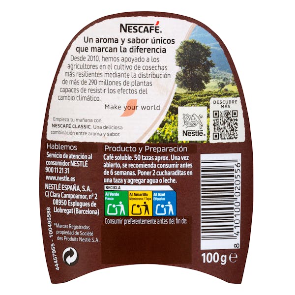 Café soluble natural Nescafé classic