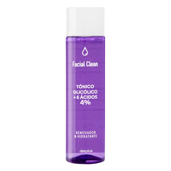 Tónico facial glicólico + 6 ácidos 4% Facial Clean renovador e hidratante