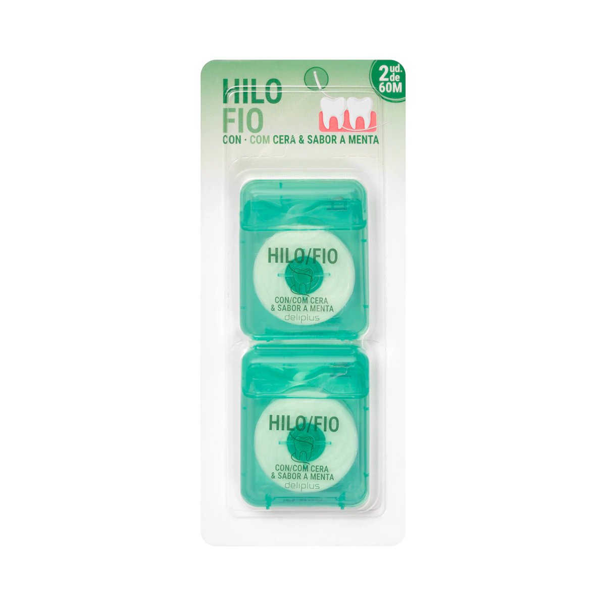 Hilo dental con cera y sabor menta – Mercadona – صورة إعلانية للمنتج