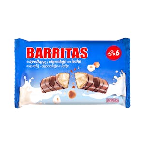 Barritas de barquillo Hacendado rellenas de avellanas y chocolate con leche