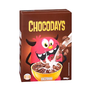 Cereales copos de trigo Chocodays Hacendado con chocolate