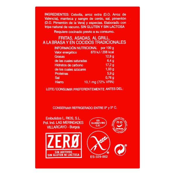 Morcilla de arroz y cebolla