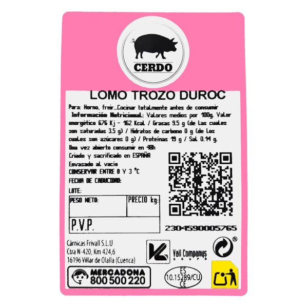 Lomo de cerdo trozo