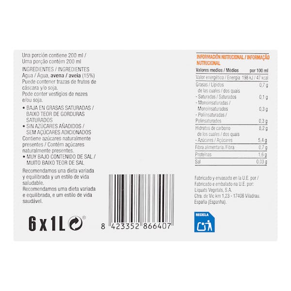 Bebida de avena Alitey