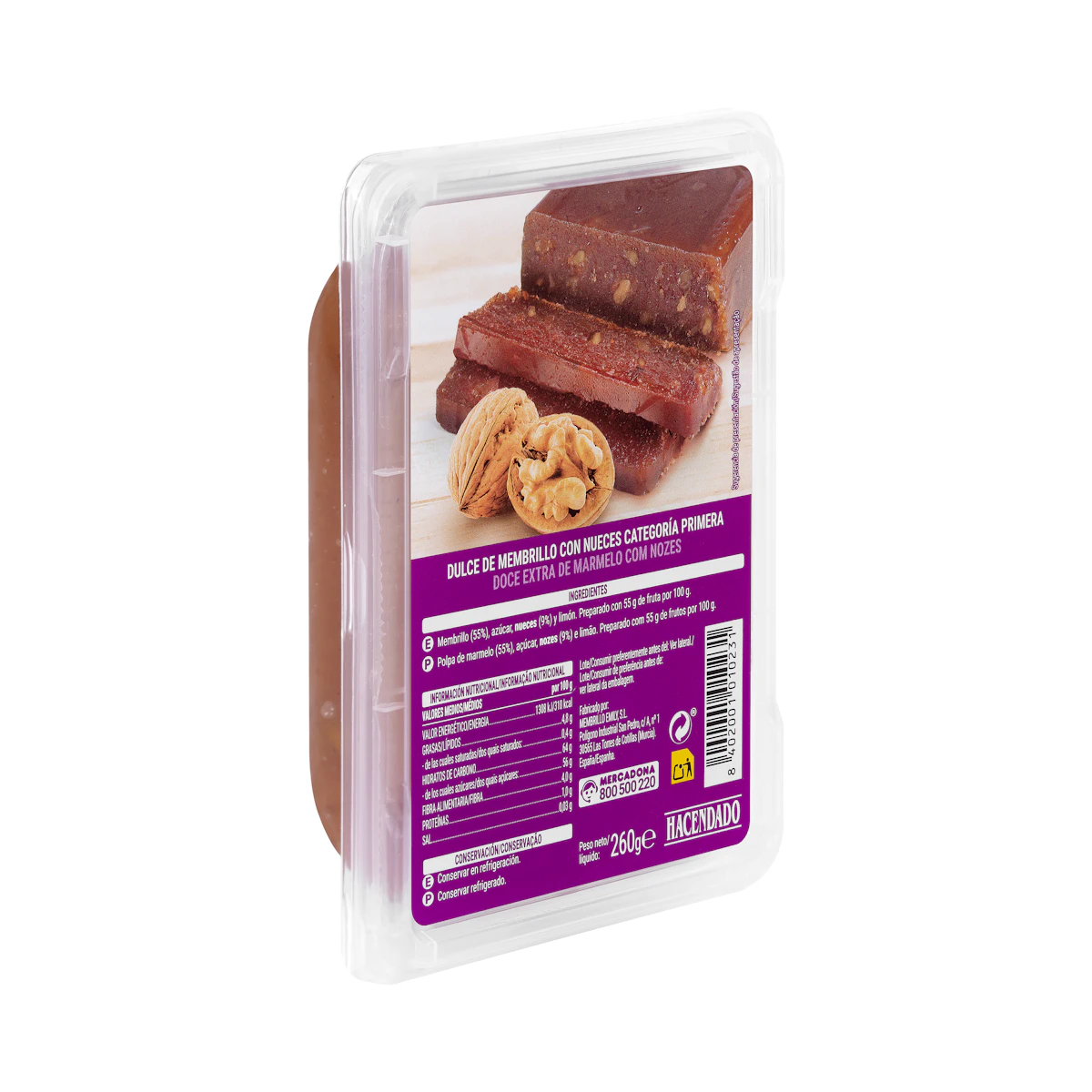 Dulce de membrillo con nueces Hacendado – Mercadona – صورة إعلانية للمنتج