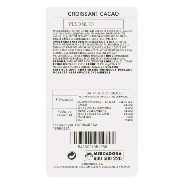 6 Croissant rellenos de cacao