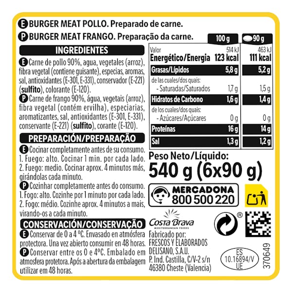 Burger de pollo