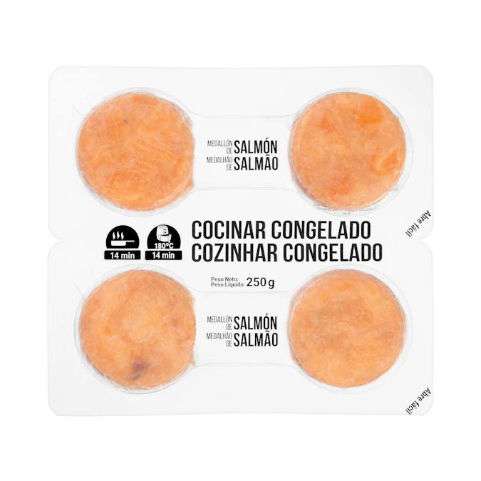 Medallones de salmón Hacendado cocinar congelados