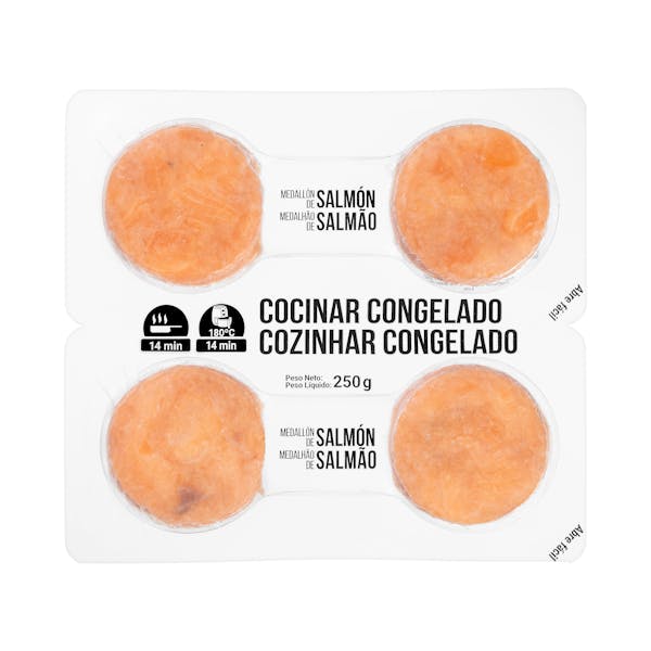 Medallones de salmón Hacendado cocinar congelados