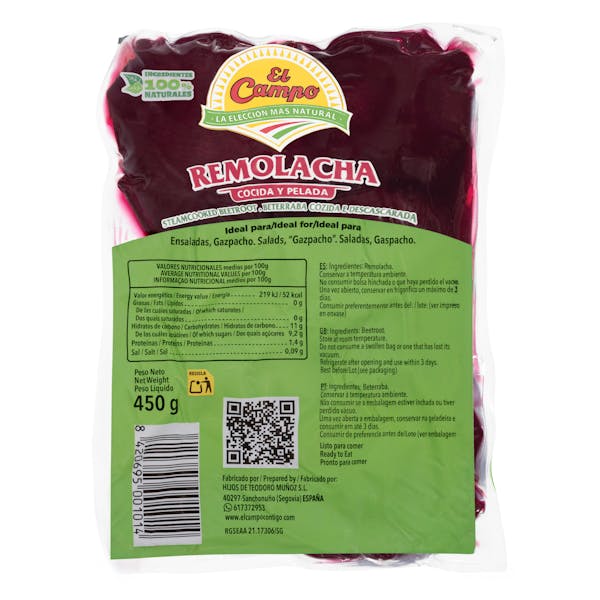 Remolacha cocida y pelada