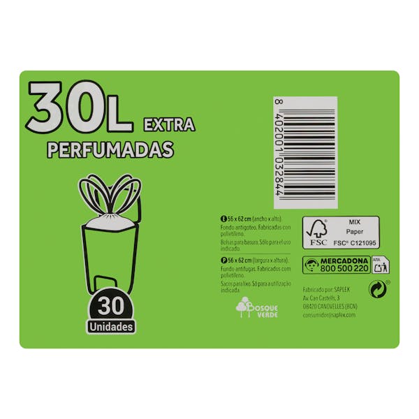 Bolsas de basura extra 30L Bosque Verde perfumadas