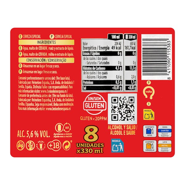 Cerveza especial sin gluten Falke