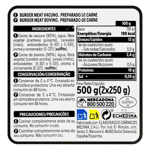 Etiqueta / ingredientes