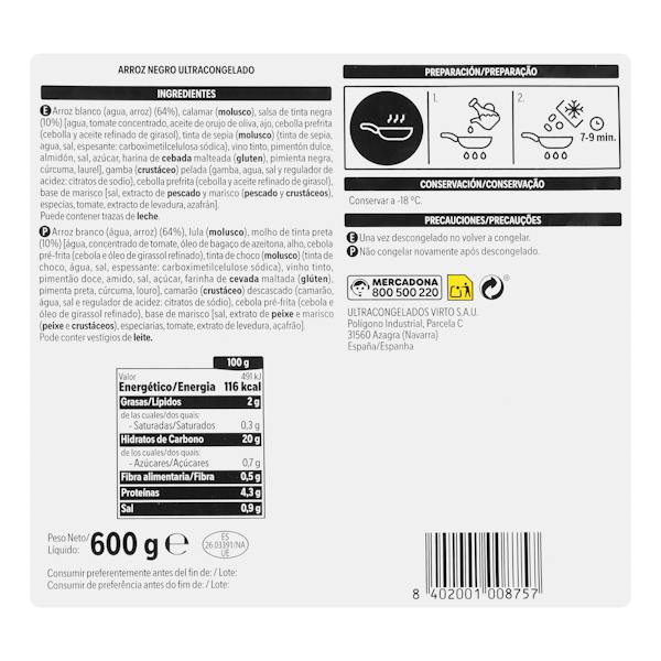 Etiqueta / ingredientes