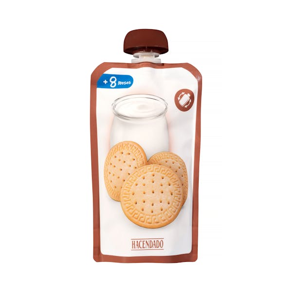 Postre lácteo infantil de galleta Hacendado +8 meses