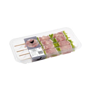 brocheta de pollo con verduras